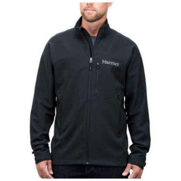Marmot Jacket Men's Medium M3 Beto Black Softshell Windproof Lightweight Jacket - Picture 1 of 6